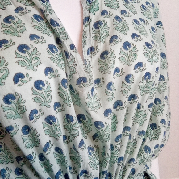 Women's Bellino Blue Floral Maxi Kaftan Dress, One Size - Picture 8 of 16